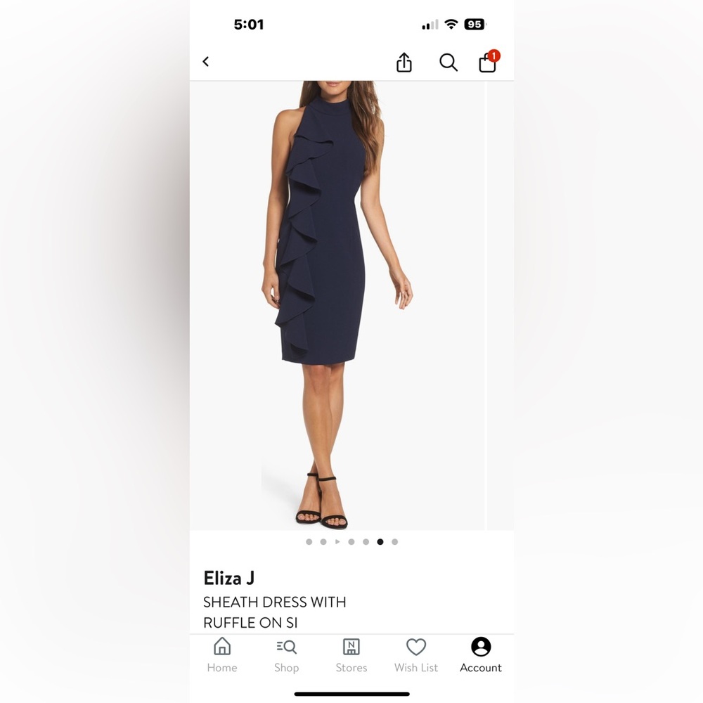 Eliza J Sheath Dress w/ Ruffle